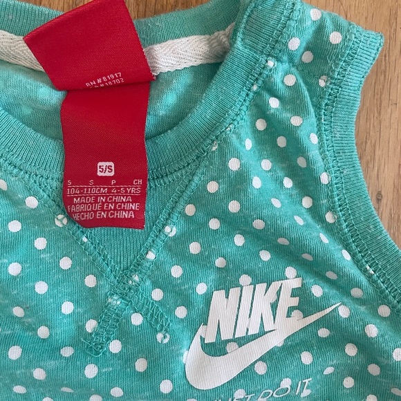 Nike Teal and White Polka Dot Racerback romper jumper - Picture 2 of 6